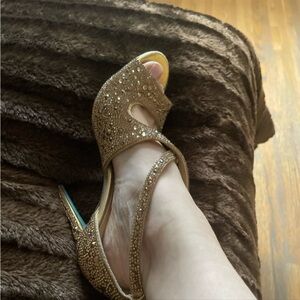 Betsey Johnson Gold Embellished Heels